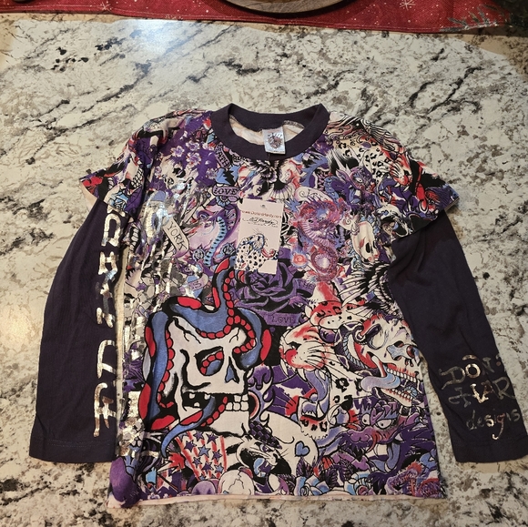 NWT ED HARDY kids tee size 4/5 MSRP $69 - Picture 2 of 8